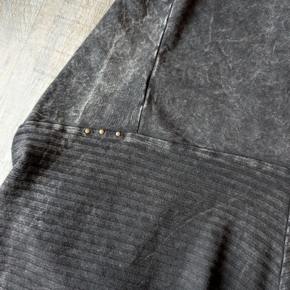 Testimony Los Angeles Black Acid Wash Vest Cardigan Wrap Size L - Picture 6 of 10